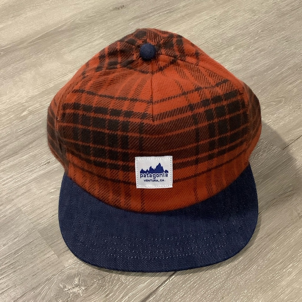 Patagonia plaid range cap cascade burnished red